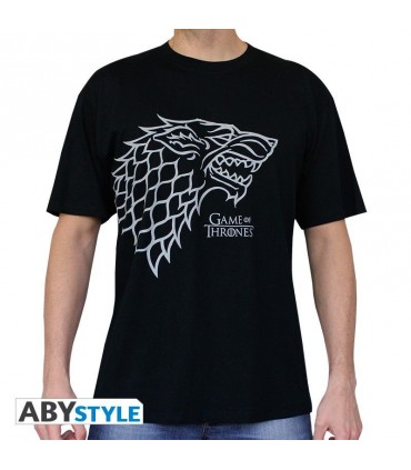 Camiseta negra Lobo huargo Stark -  Juego de Tronos