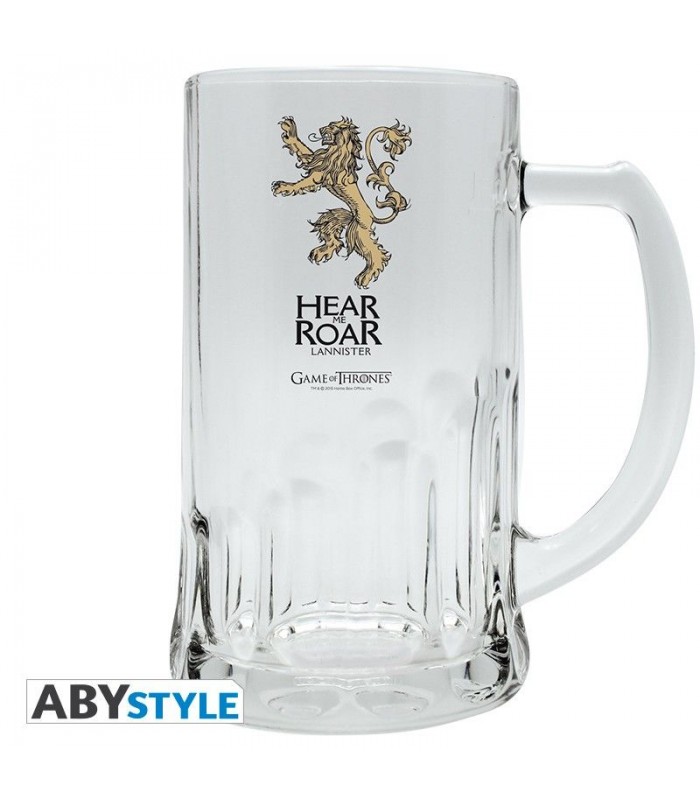 Jarra cerveza de vidrio Lannister - Juego de Tronos