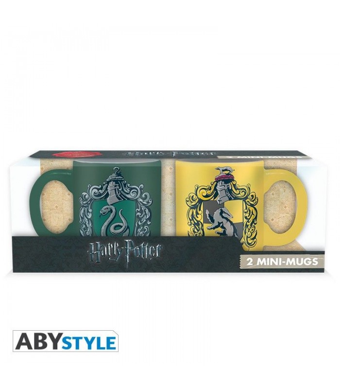 Set de tazas de café Slytherin y Hufflepuff - Harry Potter