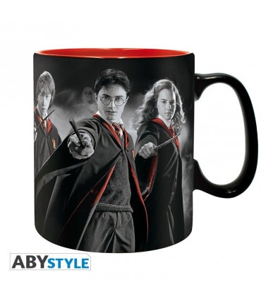 Taza de cerámica negra Harry, Ron y Hermione - Harry Potter