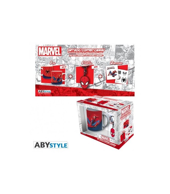 Pack taza, llavero, pegatinas Spider-man - Marvel