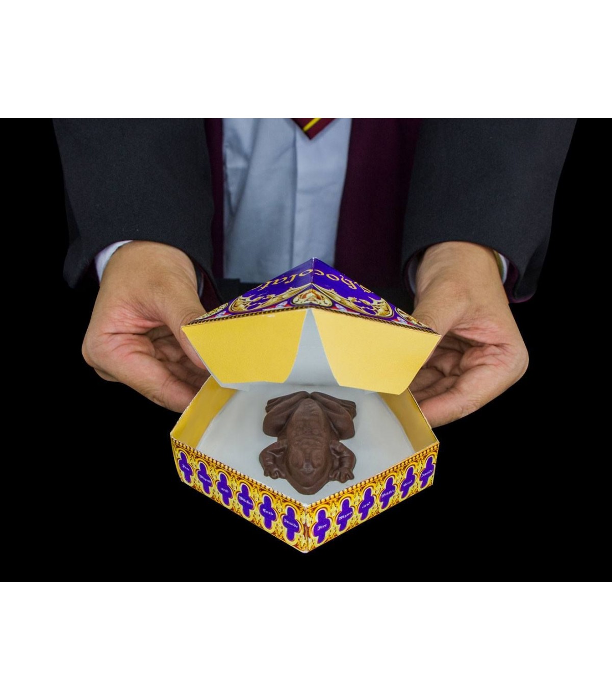 Caja Dorada de Rana de chocolate con cromo - de la Piedra Filosofal