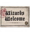 Placa metálica Wizards Welcome - Harry Potter
