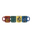Set de tazas de café 4 casas de Hogwarts - Harry Potter