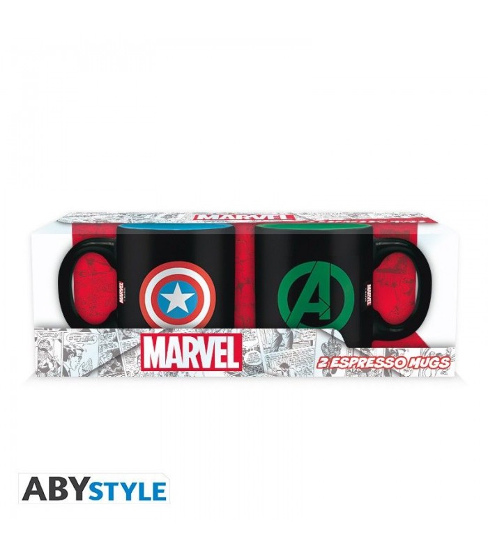 Set 2 tazas Iron Capitán América & Hulk 110 ml - Marvel