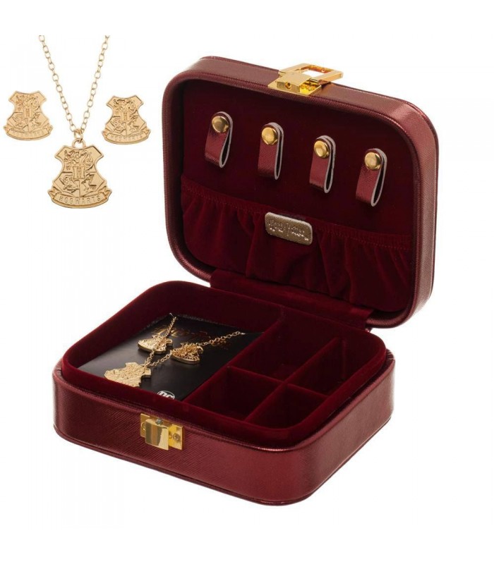 Estuche joyero con pendientes y colgante de Hogwarts - Harry Potter