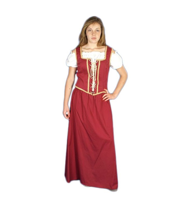 Vestido medieval de mesonera de algodón