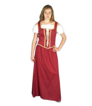 Vestido medieval de mesonera de algodón