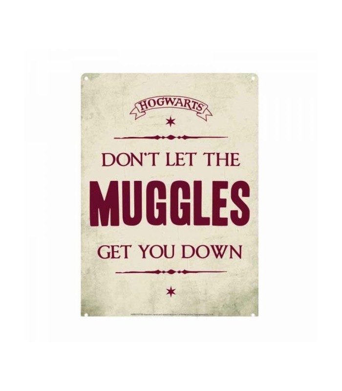 Placa metálica Muggles - Harry Potter