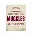 Placa metálica Muggles - Harry Potter