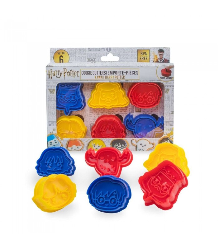 Lote de 6 moldes para galletas Kawaii - Harry Potter
