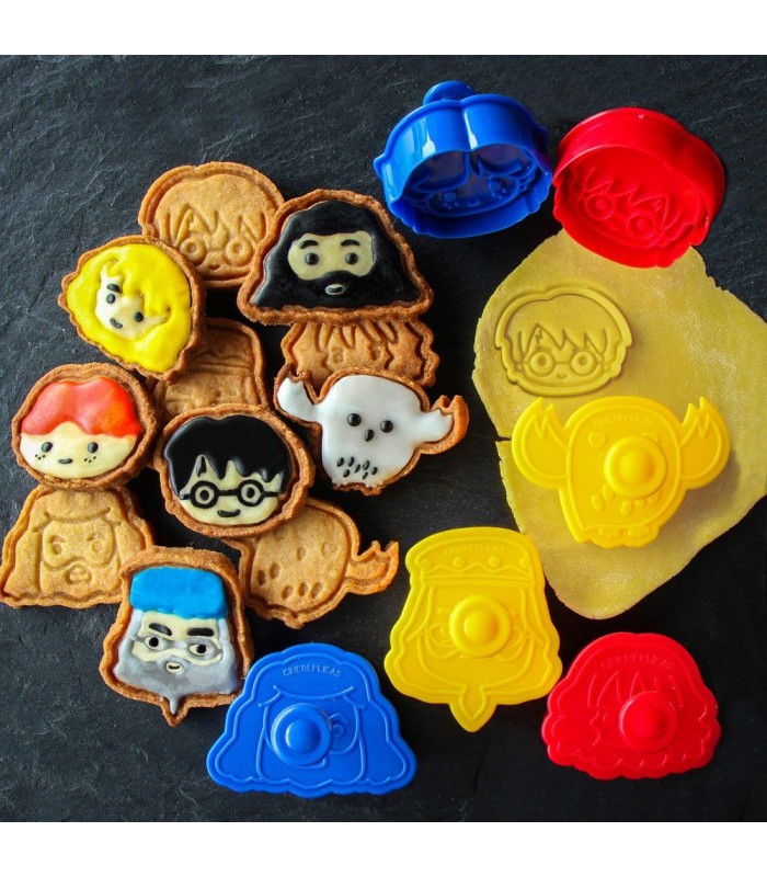 Lote de 6 moldes para galletas Kawaii - Harry Potter