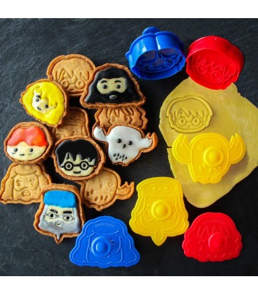 Lote de 6 moldes para galletas Kawaii - Harry Potter