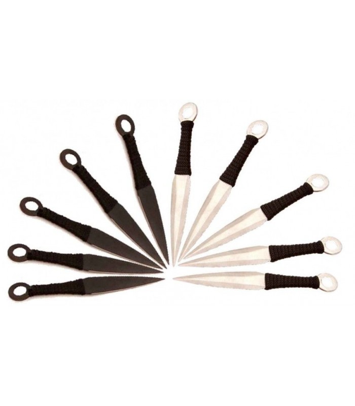 Set de 10 dagas arrojadizas Kunai 16 cm