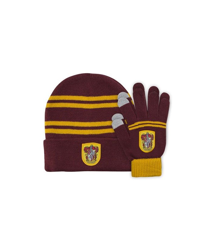 Set de Gorro "beanie" y guantes táctiles Gryffindor púrpura para niño  - Harry Potter