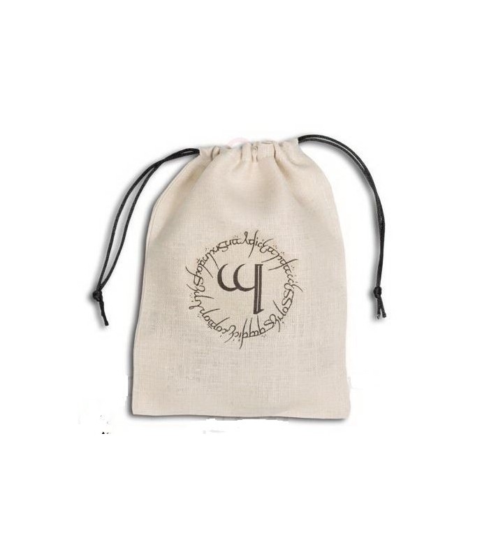 Bolsa de tela para dados con inscripción élfica