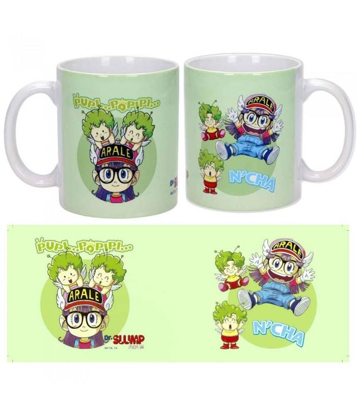 Taza de cerámica Arale y Gatchan- Dr Slump