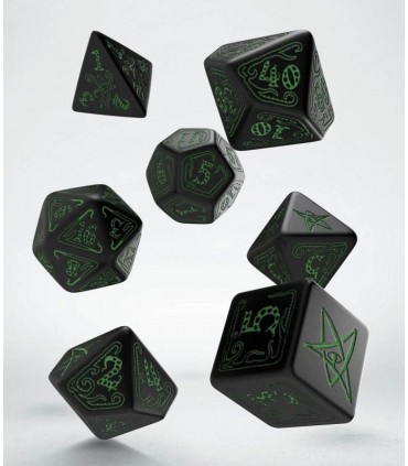 Set de dados para rol en verde y negro - Call of Cthulhu