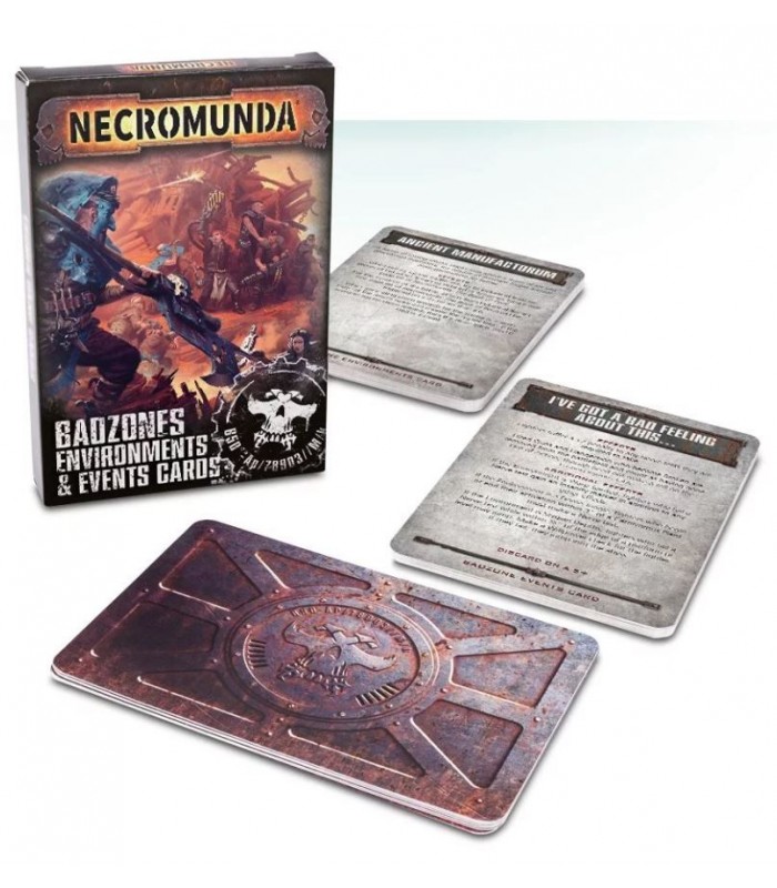 set de cartas de entornos y eventos en las Badzones- Necromunda