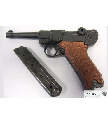 Réplica Pistola semi-automatica Luger P08 con cachas en madera.