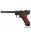 Réplica Pistola Luger P08 cañón largo y cachas en madera