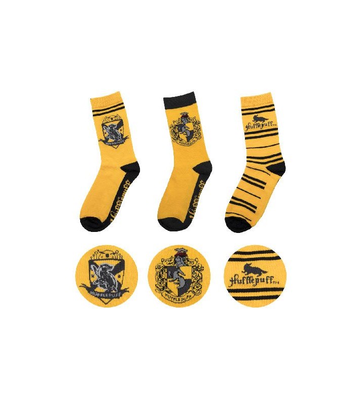 Juego de 3 pares de calcetines variados Hufflepuff - Harry Potter