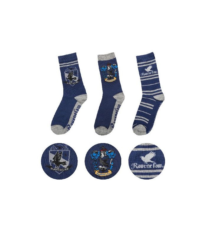 Juego de 3 pares de calcetines variados Ravenclaw - Harry Potter