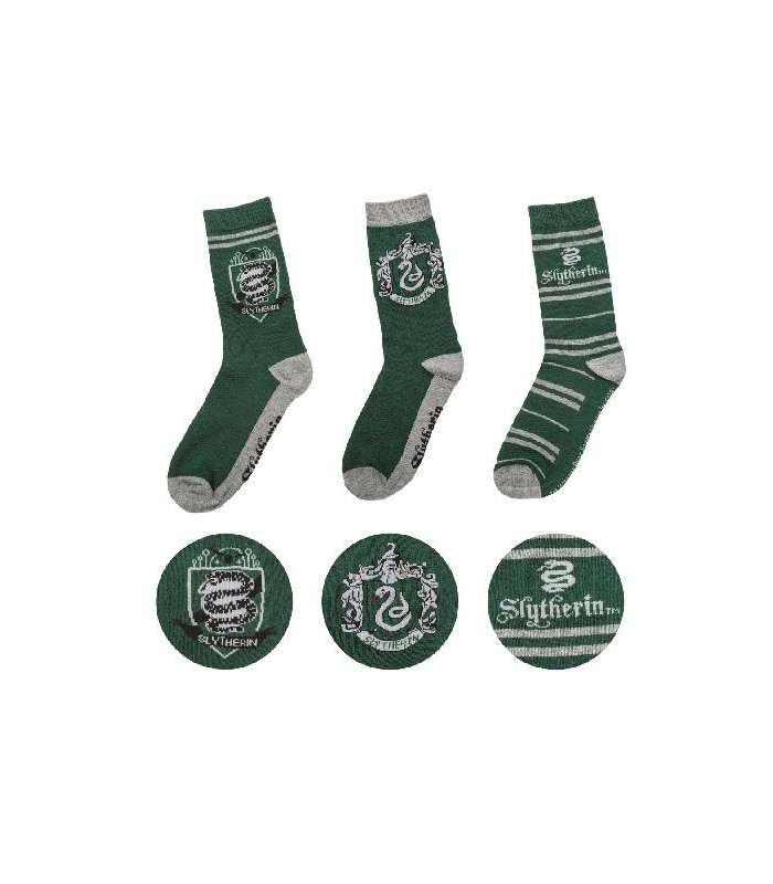 Juego de 3 pares de calcetines variados Slytherin - Harry Potter