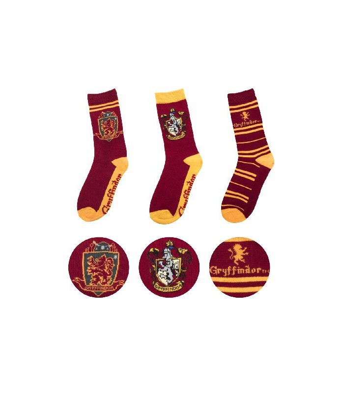 Juego de 3 pares de calcetines variados Gryffindor - Harry Potter