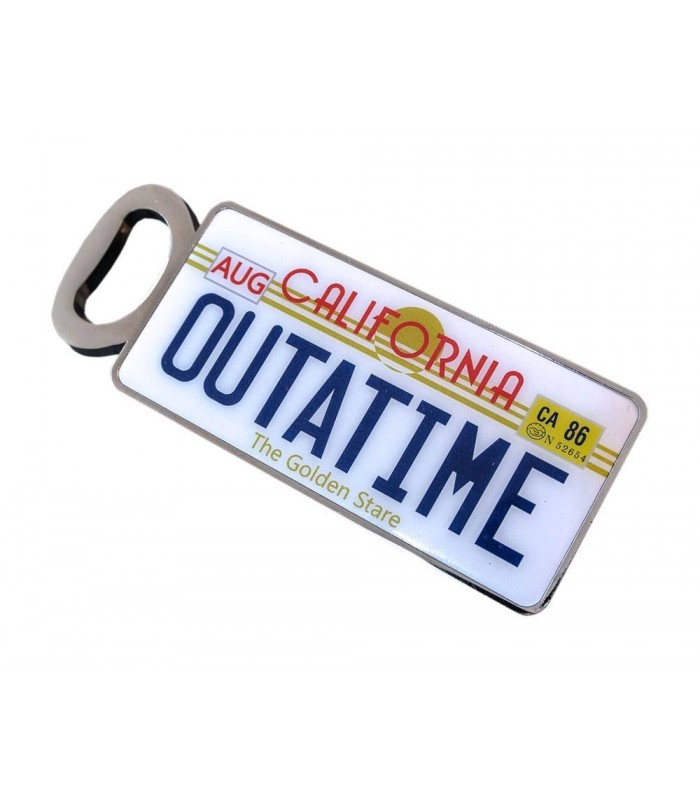 Abrebotellas matrícula DeLorean OUTATIME - Regreso al Futuro