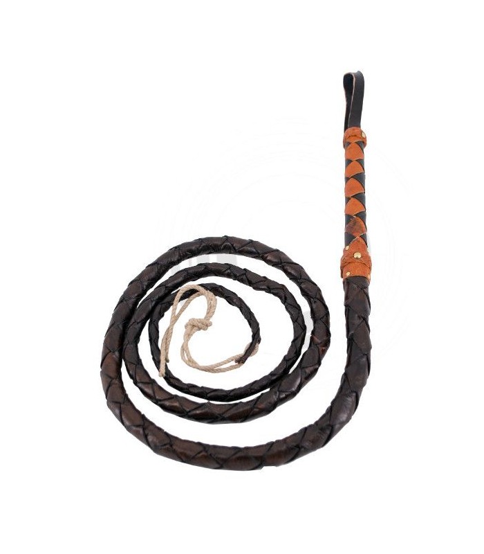 Látigo negro con empuñadura marrón