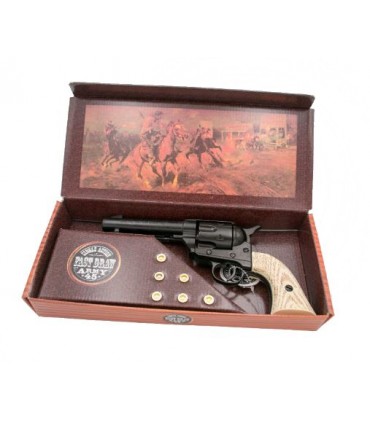 Réplica revolver Peacemaker negro con culata aspecto marfil de Kolser