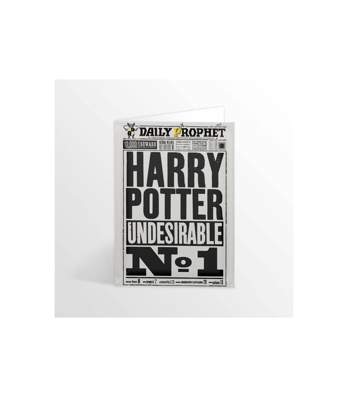 Tarjeta de felicitación del diario El Profeta - Harry Potter