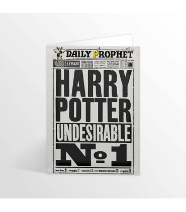 Tarjeta de felicitación del diario El Profeta - Harry Potter