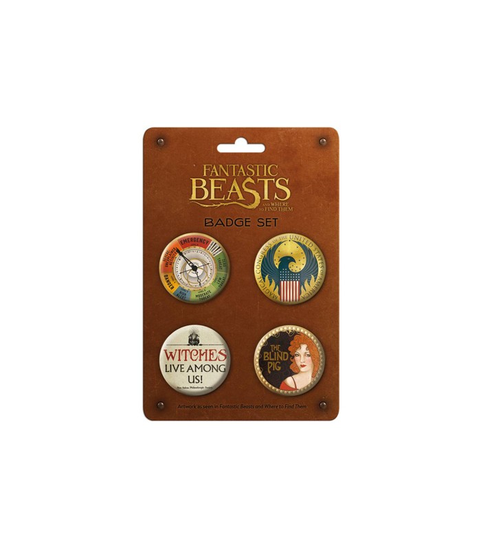 Set de chapas - Animales fantásticos y donde encontrarlos