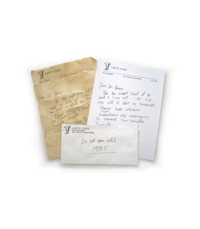 Carta de Aviso de Marty McFly a Doc Brown Regreso al Futuro