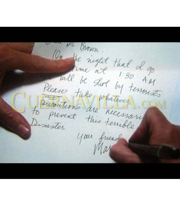 Carta de Aviso de Marty McFly a Doc Brown Regreso al Futuro