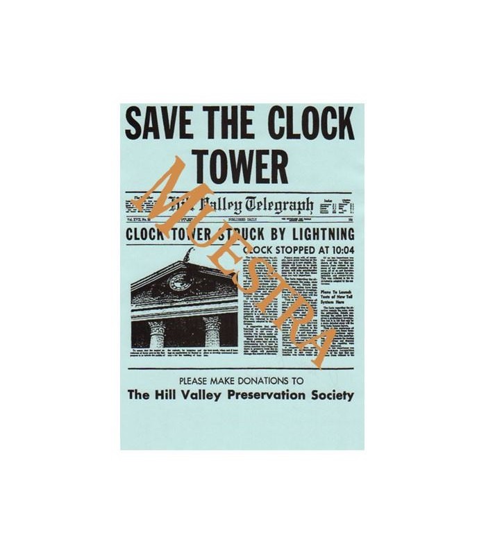 Panfleto SAVE THE CLOCK TOWER Regreso al Futuro