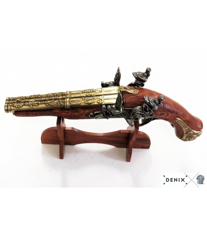 Réplica pistola de chispa de dos cañones de Napoleón - Cuernavilla