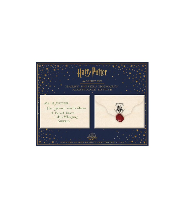 Par de imanes de  la carta a Hogwarts de Harry - Harry Potter
