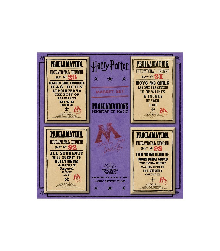 Set de imanes de normas del Ministerio de Magia - Harry Potter