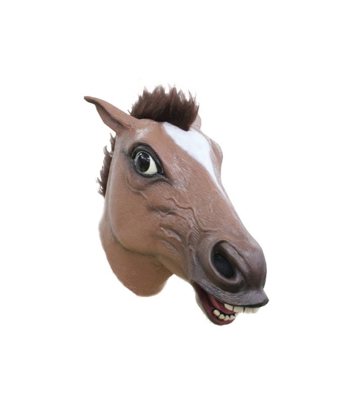 Máscara completa de caballo marrón para adulto