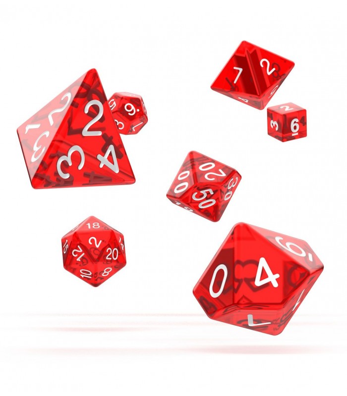 Set de dados de rol rojo translucido - ROL