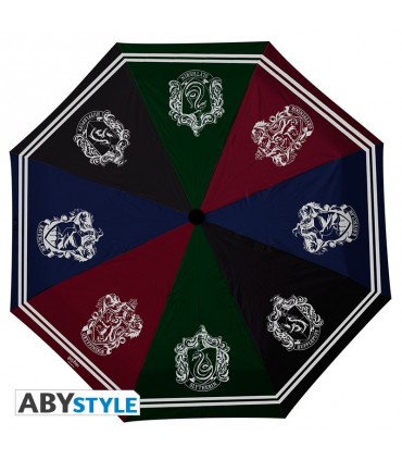Paraguas con todos los escudos de las casas de Hogwarts en Cuernavilla.com al mejor precio