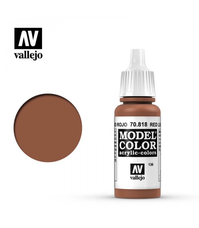 Toda la gama Model Color de Vallejo en Cuernavilla.com Pintura para modelismo Cuero Rojo - Red Leather - Vallejo al mejor precio