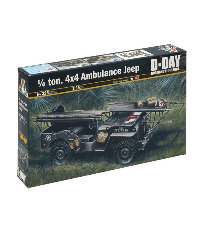 Maqueta para montar y pintar de una ambulancia Jeep Willys