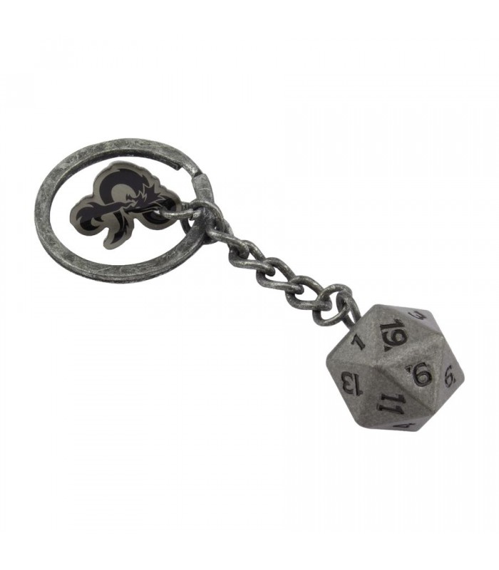 Llavero metálico dado de 20 caras - Dungeons and Dragons