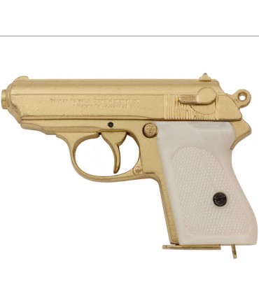 Réplica de la pistola Walther PPK con acabado dorado