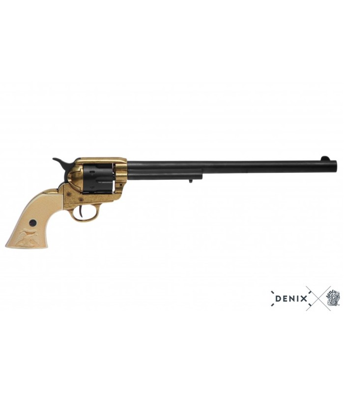 Réplica del Colt Peacemaker con cañón de 12" acabado en latón y negro