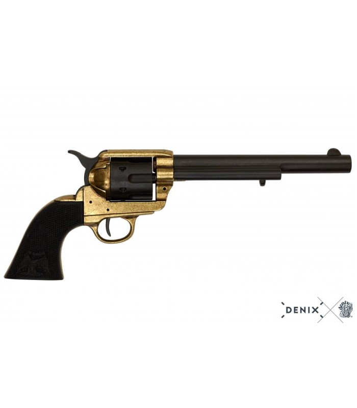 Réplica del revólver Peacemaker con cañón de 7,5" acabado en latón y negro